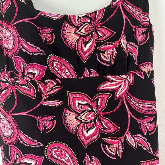 Lands End Womens‎ Swim Tankini Top 12L Nautical Vacation Resort Paisley Floral - Picture 2 of 5